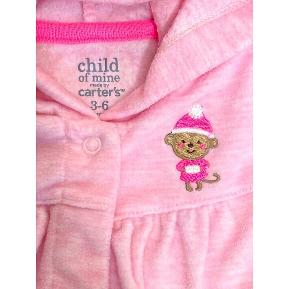 Long Sleeve Bodysuits Baby Girl 3-6 Months Footies Embroidered Hooded Lot of 3 - Picture 5 of 6